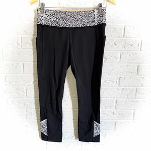 Lululemon Pace Rival Crop Black / Miss Mosaic Black Size 6